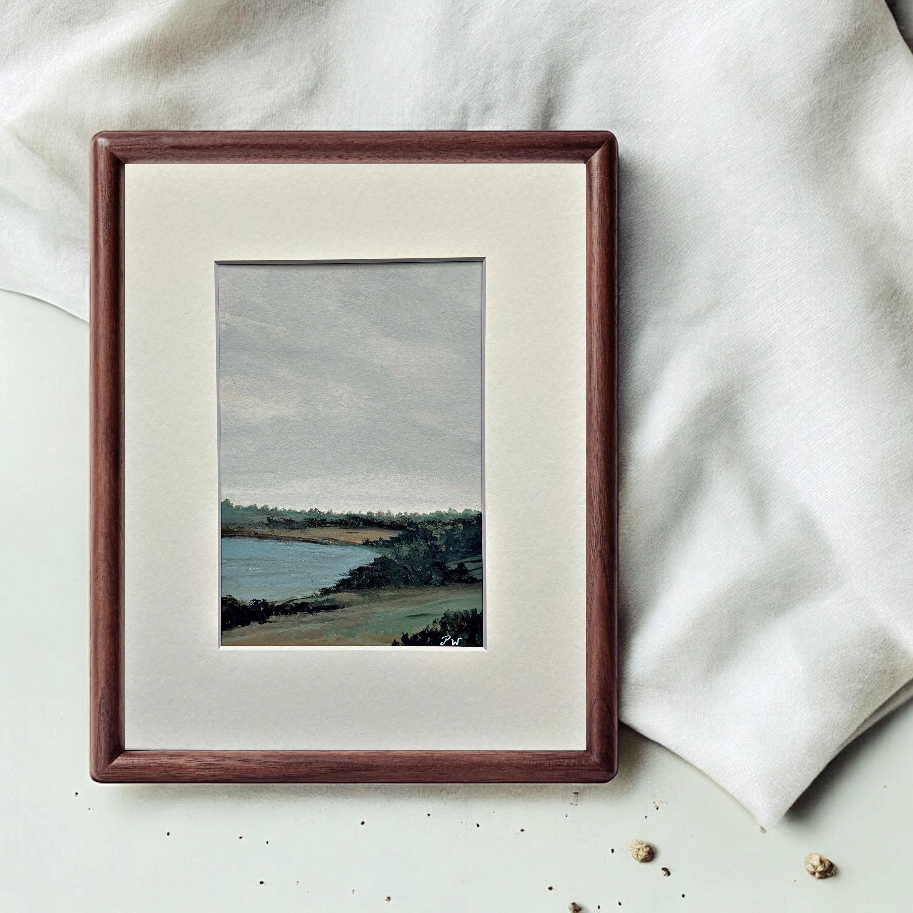 Framed Original Muted Landscape Acrylic Painting